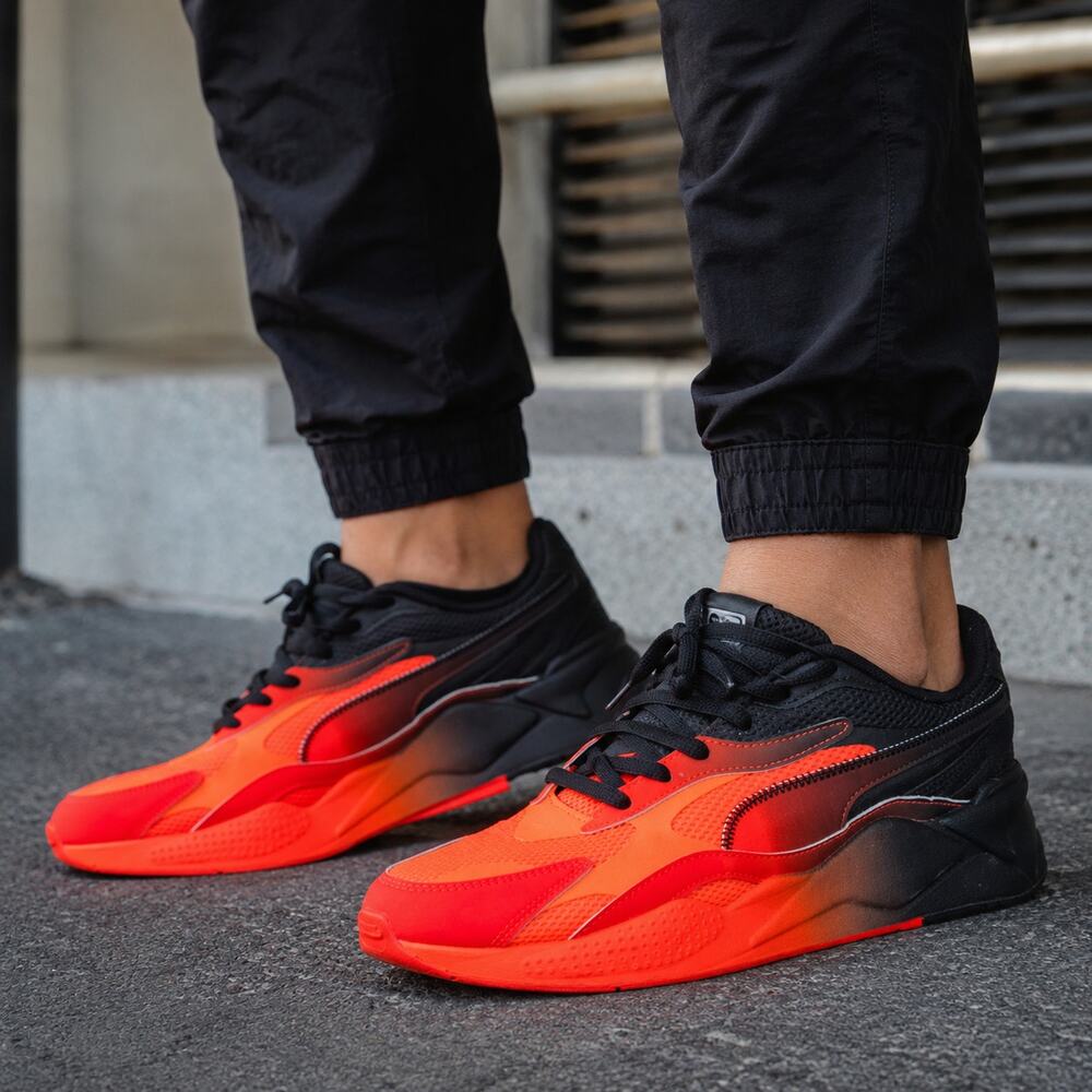 Puma RS-X3 Tactics Lava Blast Black Sneakers Mens Size 12 373723-01